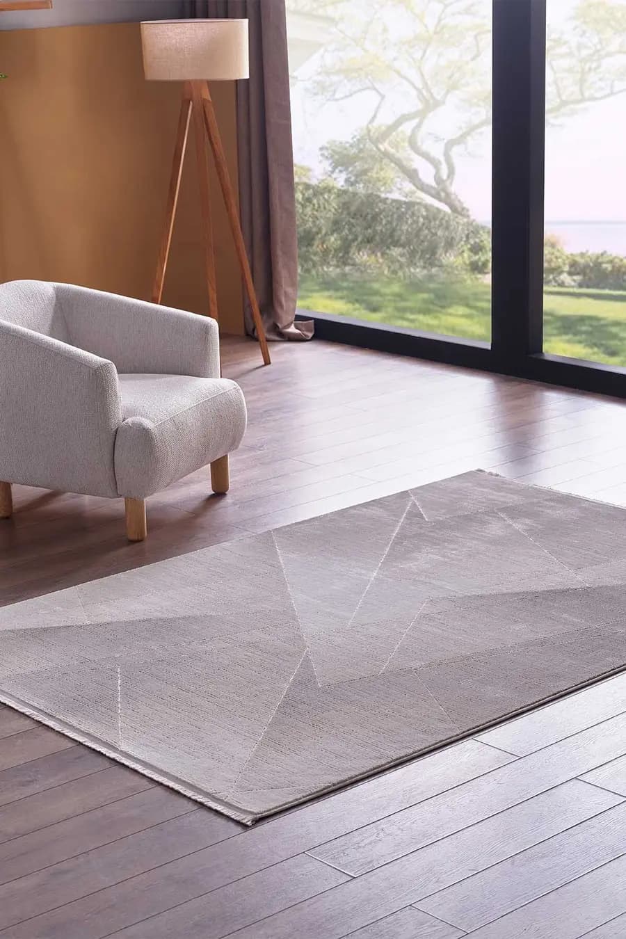 Ledax 17741 Dikdörtgen Polyester Makine Halısı Gri - 160X230 — görsel 1