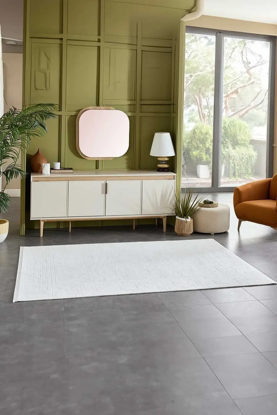Viera 18837 Dikdörtgen Akrilik Makine Halısı 80x000 - Krem — görsel 1