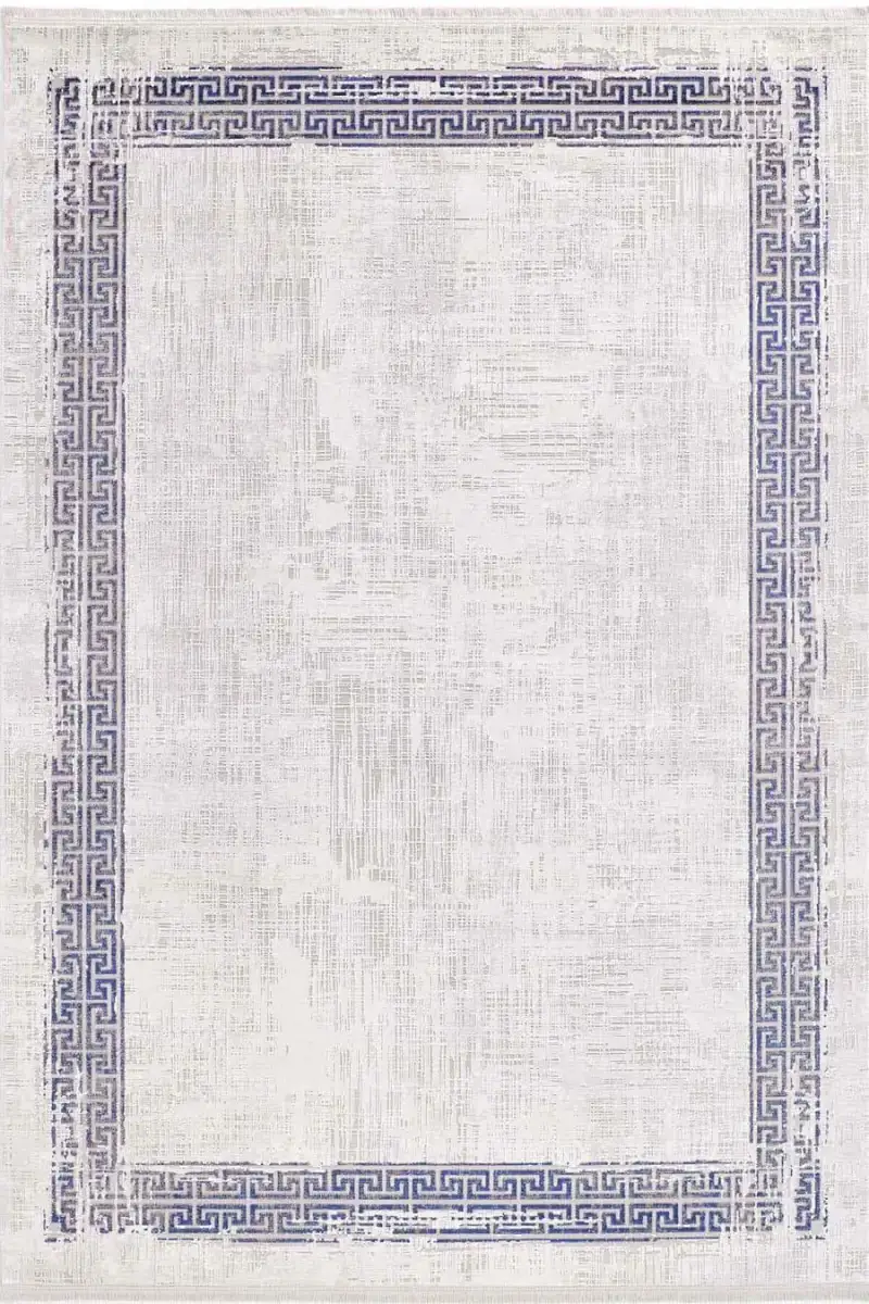 Black&Brown 11298 Doğal İplik Dikdörtgen Makine Halısı 160x230 - Mavi 4