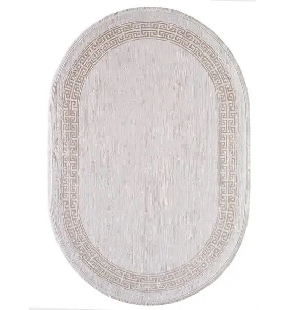 Black&Brown 11298 Doğal İplik Oval Makine Halısı 160x230 - Kahverengi