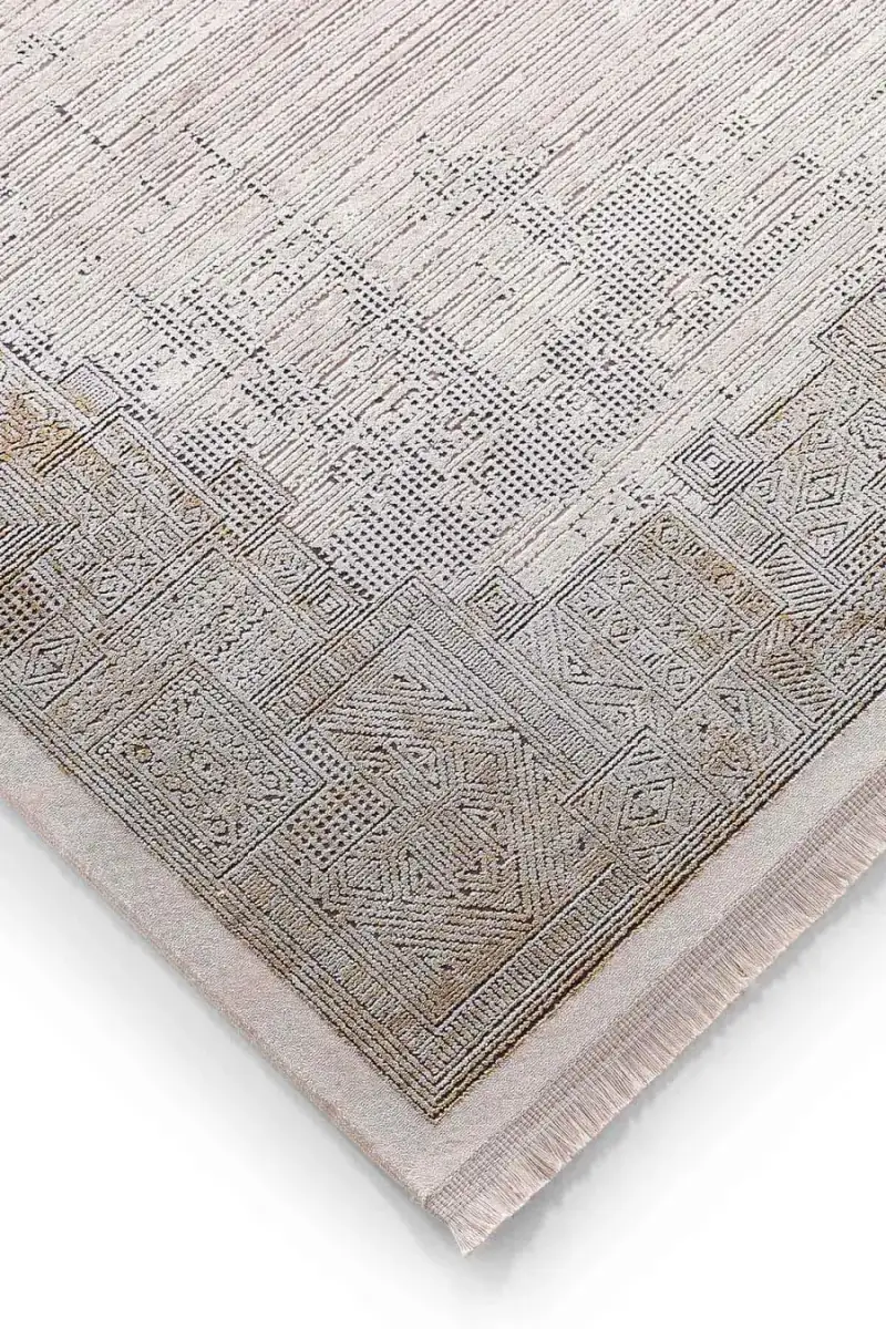 Black Brown 15468 Dikdörtgen Doğal İplik Makine Halısı 100X300 - Bakır 3