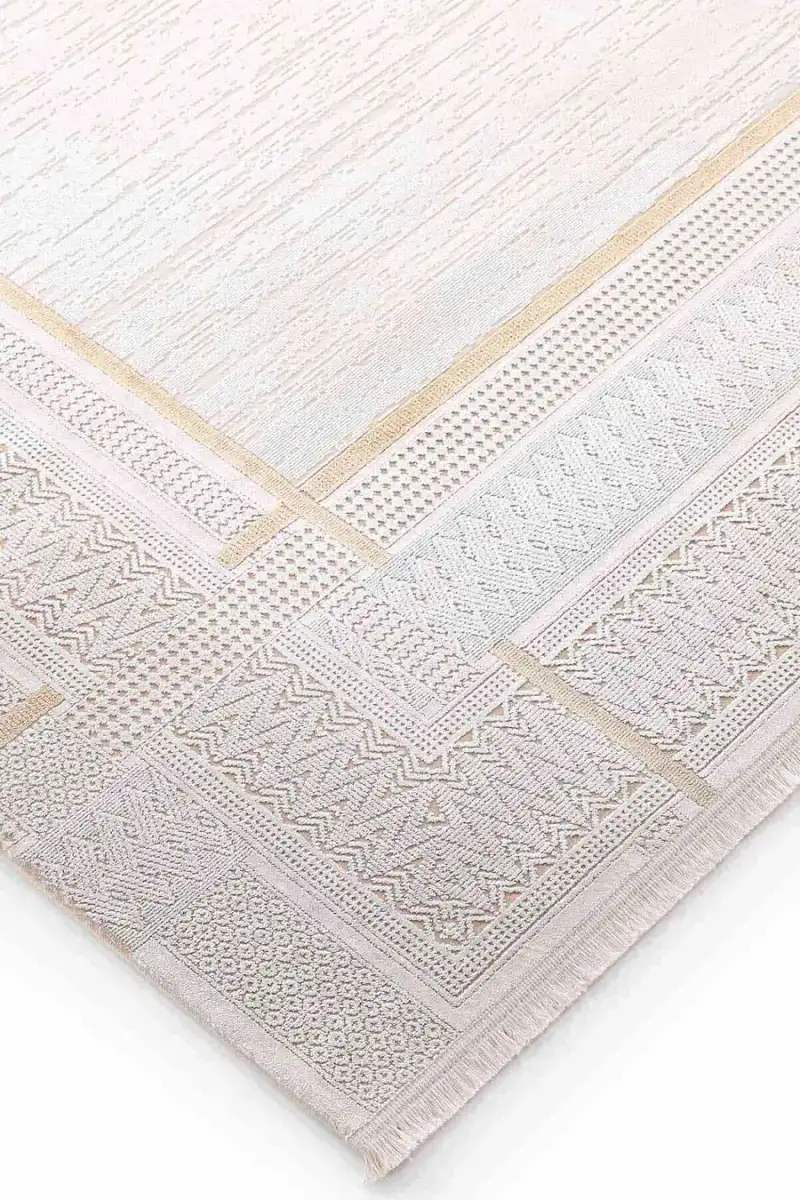 Black&Brown 15470 Dikdörtgen Doğal İplik Makine Halısı 100X300 - Sarı 2