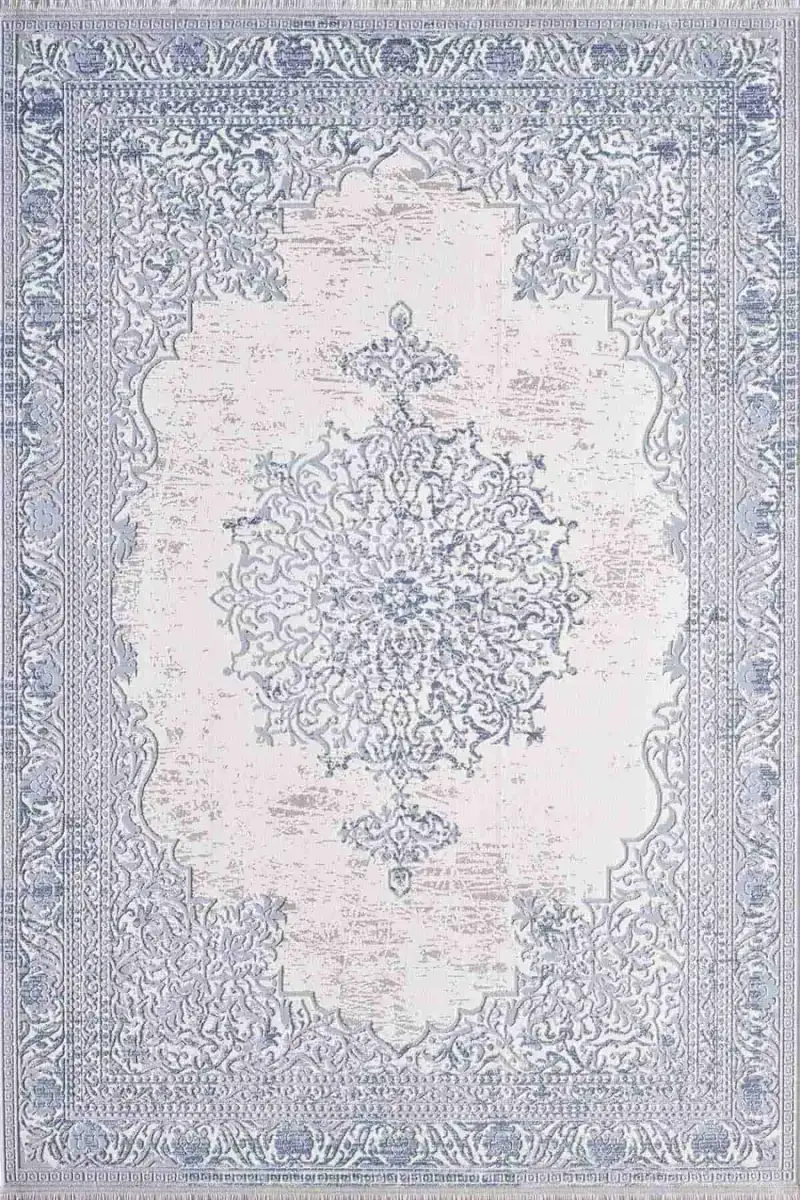 Carissa 11329 Dikdörtgen Akrilik Makine Halısı 100X200 - Mavi 2