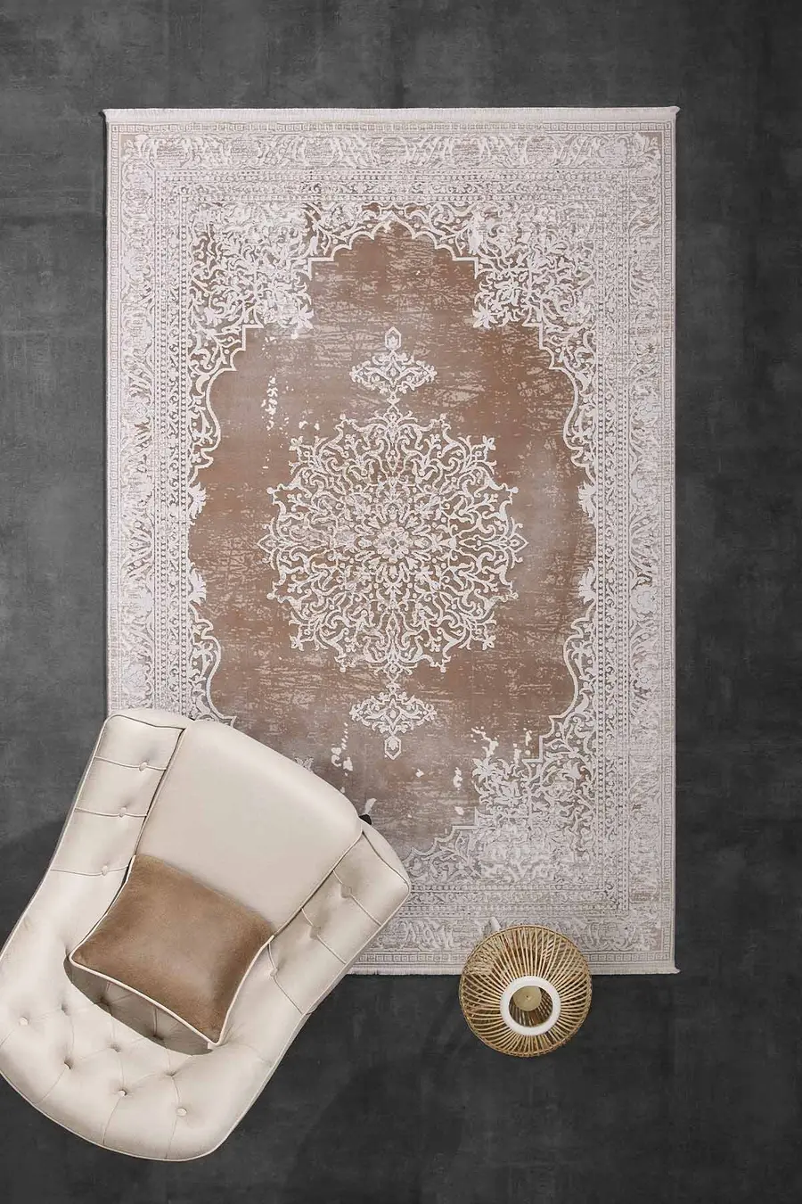 Carissa 11329 Dikdörtgen Akrilik Makine Halısı 160X230 - Kahverengi 3