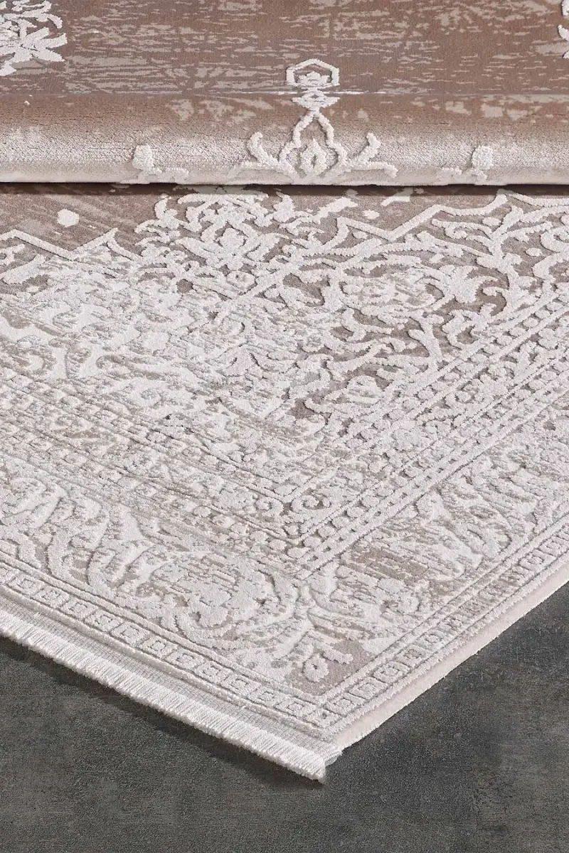 Carissa 11329 Dikdörtgen Akrilik Makine Halısı 160X230 - Kahverengi 5