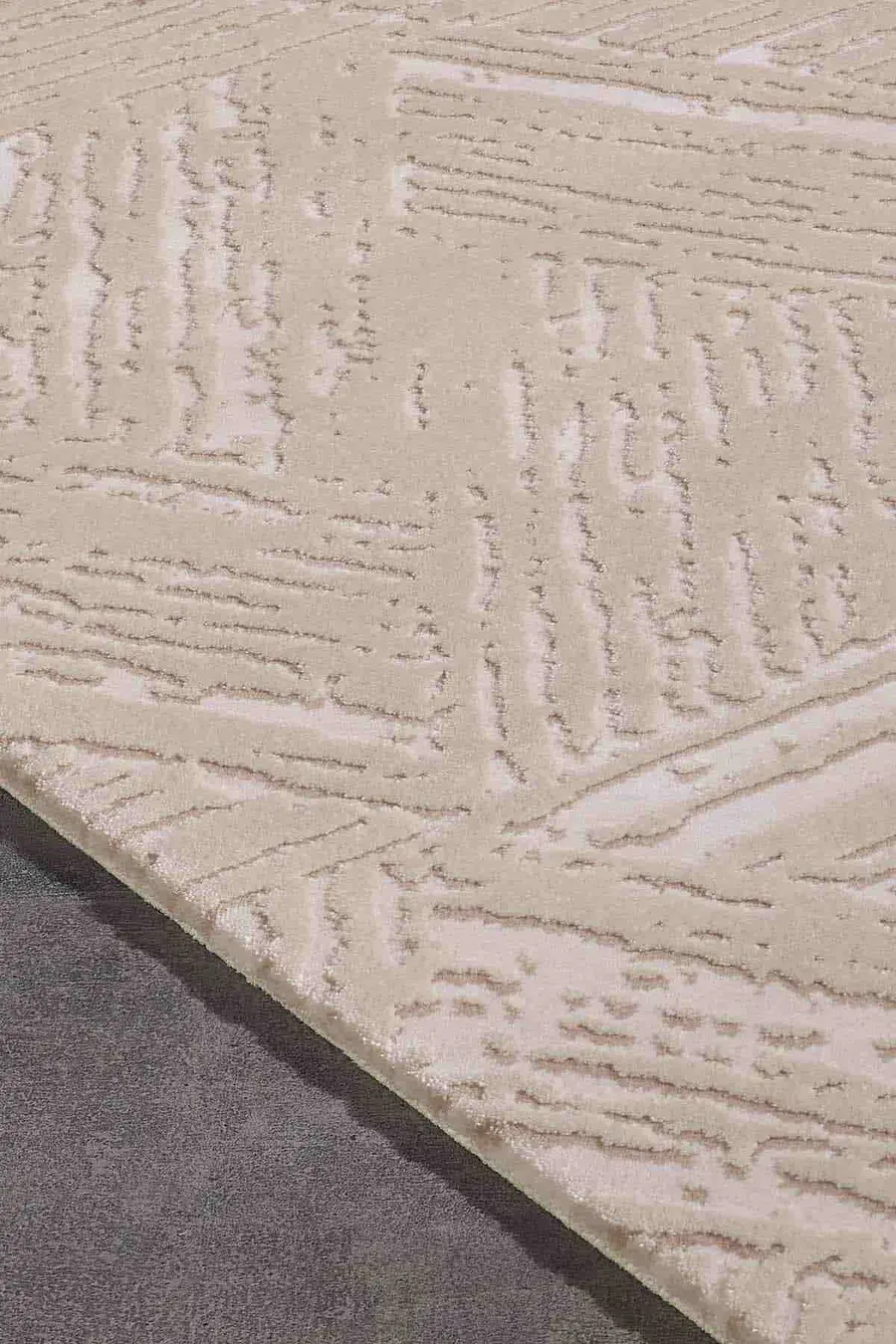Carissa 11331 Dikdörtgen Akrilik Makine Halısı 160X230 - Krem 3