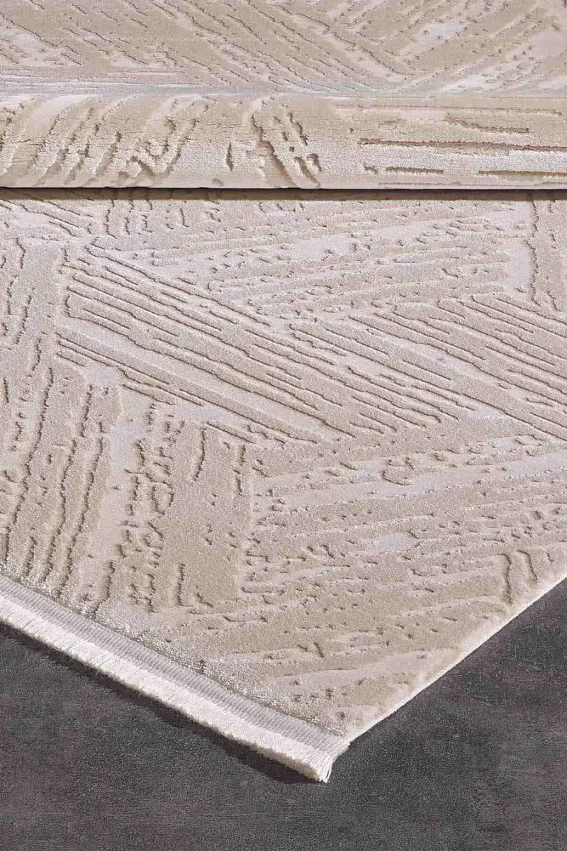 Carissa 11331 Dikdörtgen Akrilik Makine Halısı 160X230 - Krem 4