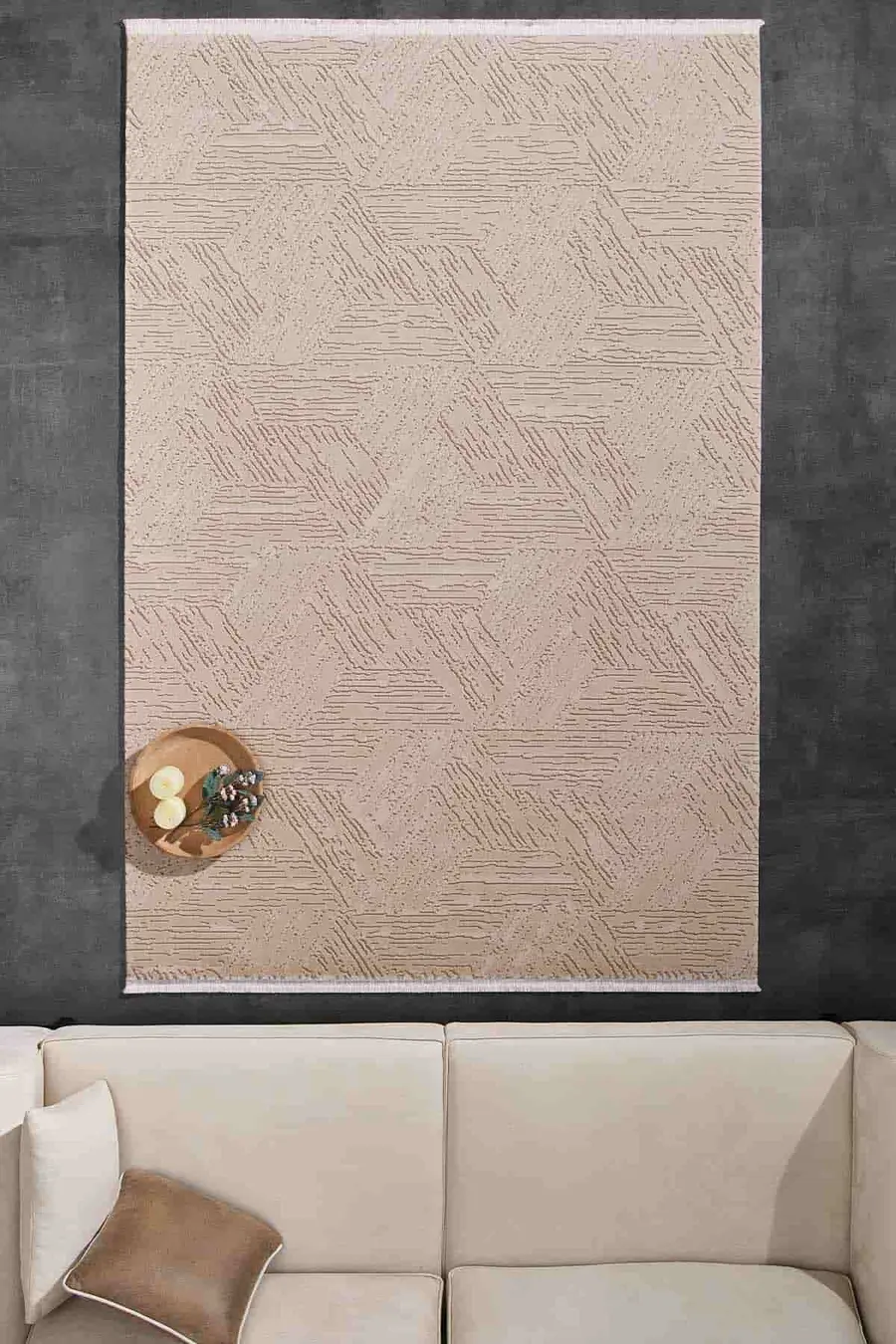 Carissa 11331 Dikdörtgen Akrilik Makine Halısı 160X230 - Krem 5