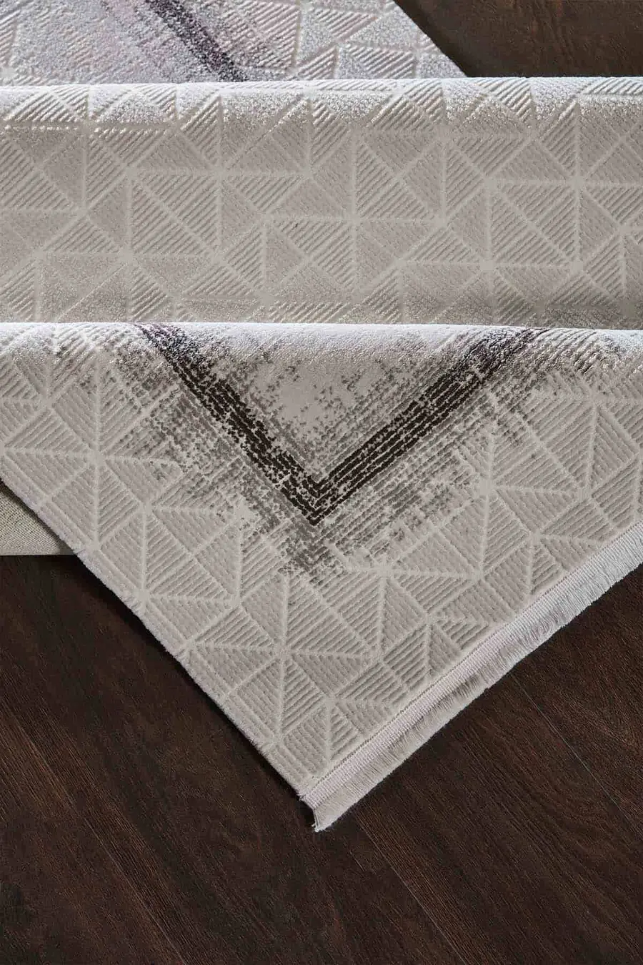 Carissa 13623 Dikdörtgen Akrilik Makine Halısı 160X230 - Gri 4