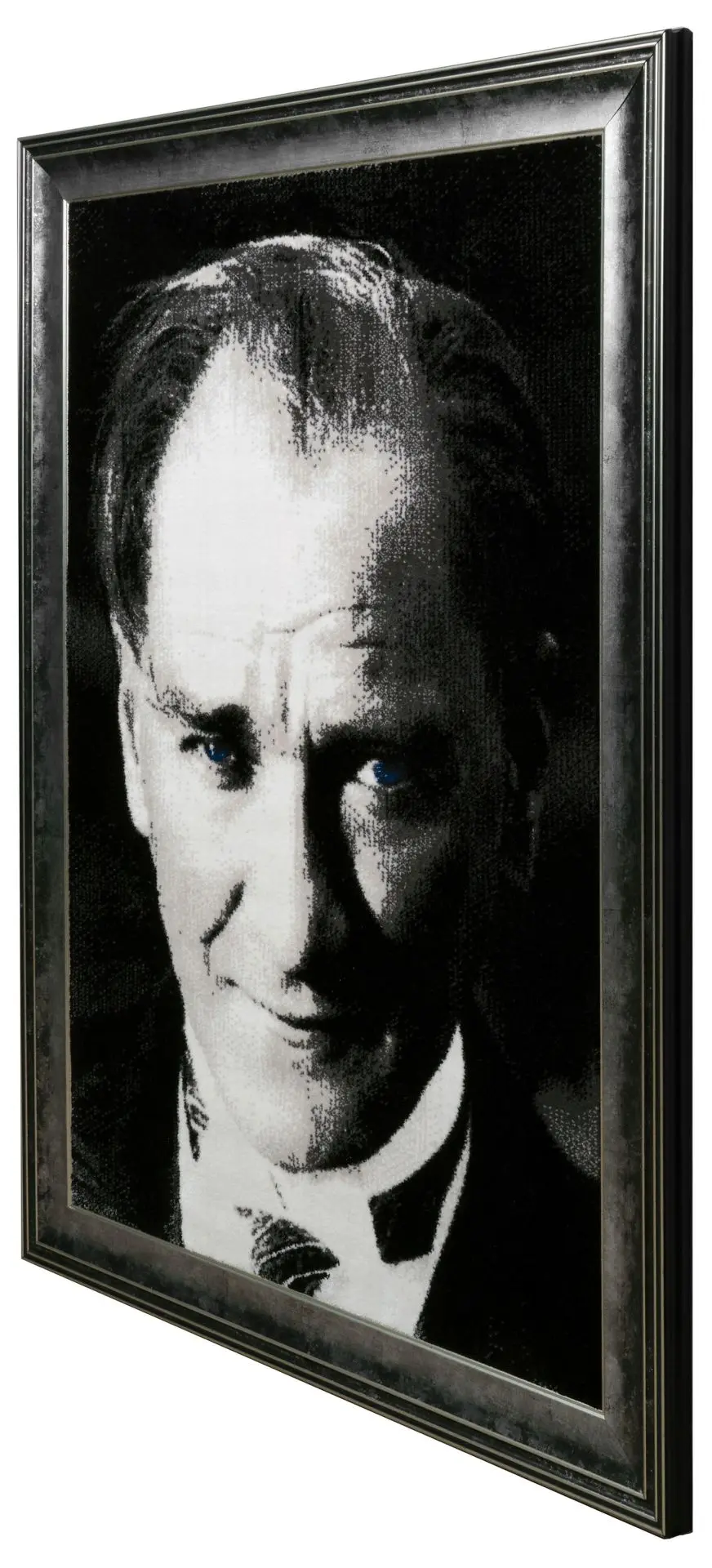Çerçeveli Atatürk  Portresi Duvar Halısı Antrasit - 50x70 2