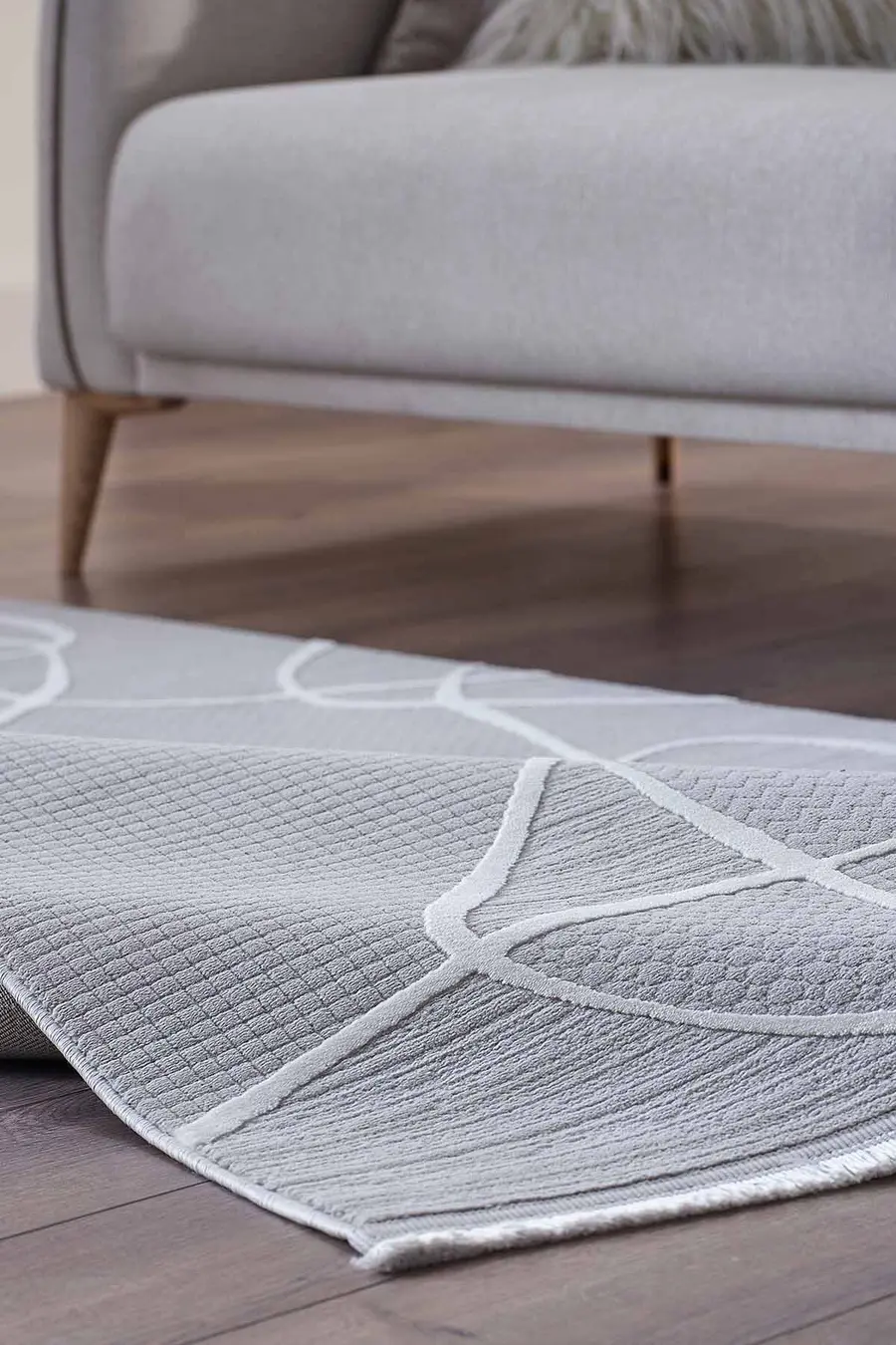 Deco Avior 17180 Dikdörtgen Geometrik Desenli Halı 80x000 - Gri 5
