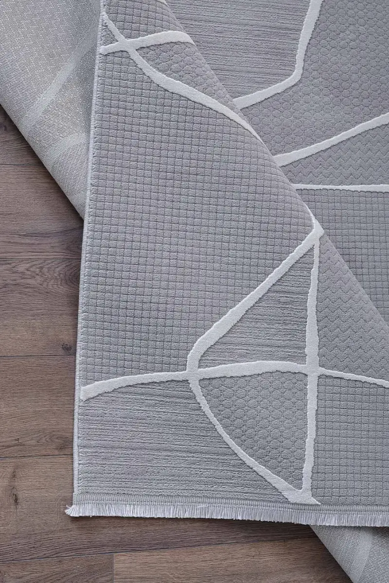 Deco Avior 17180 Dikdörtgen Geometrik Desenli Halı 80x000 - Gri 6