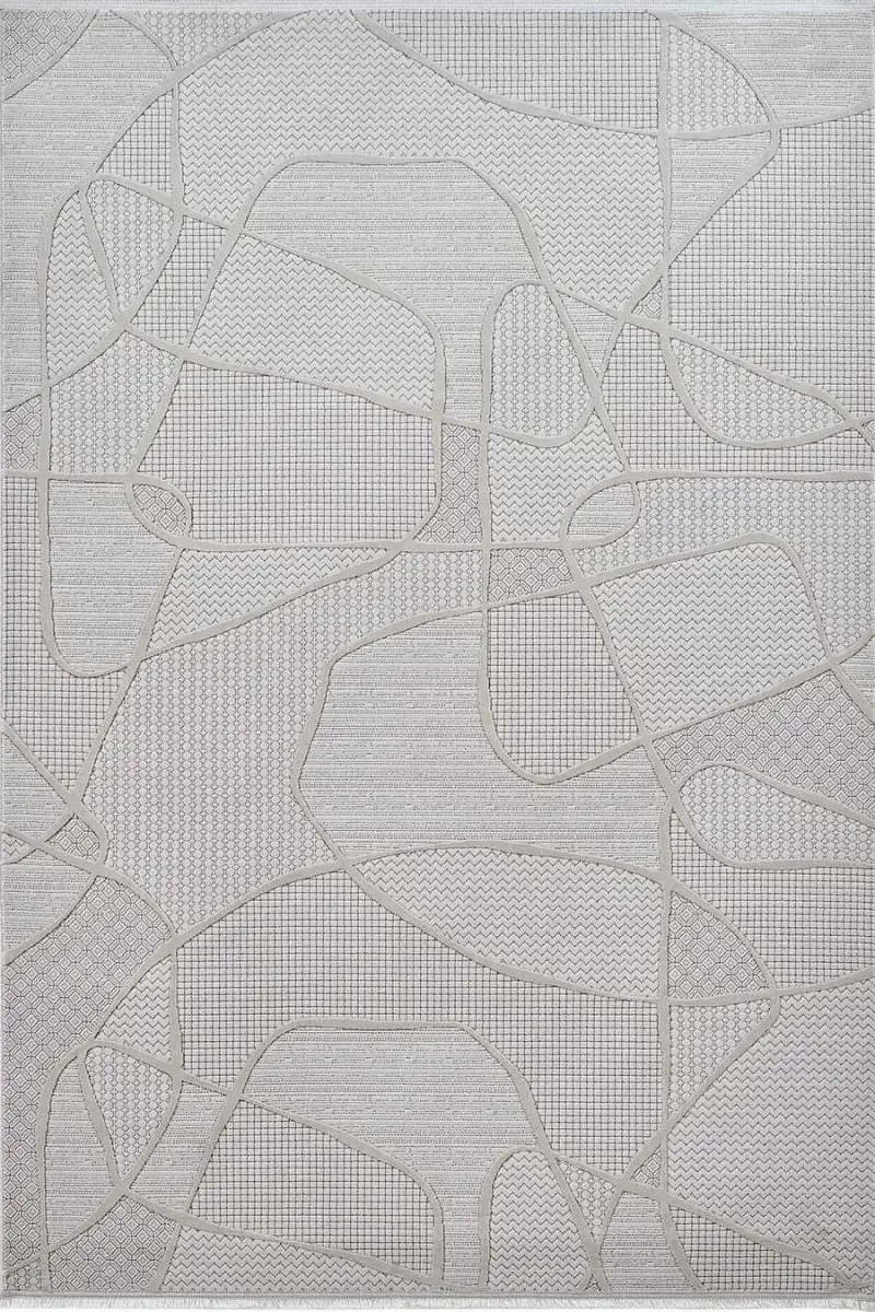 Deco Avior 17180 Dikdörtgen Geometrik Desenli Halı 80x000 - Krem 2