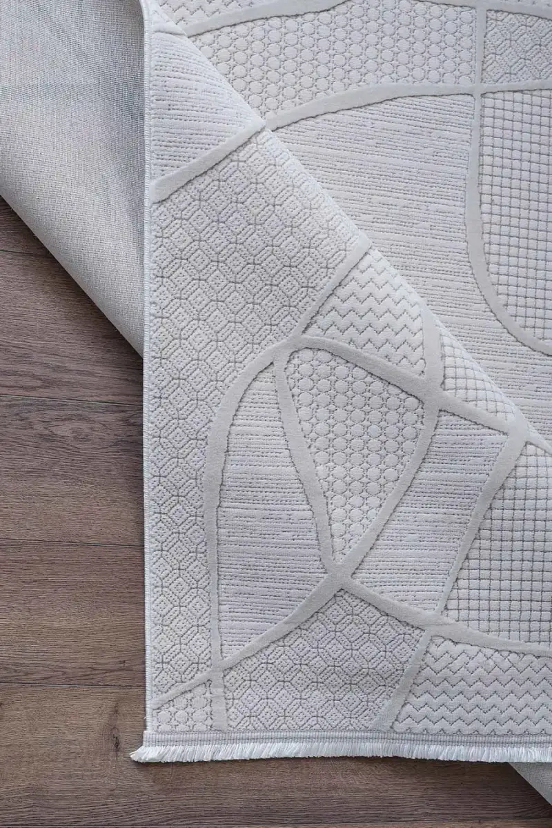 Deco Avior 17180 Dikdörtgen Geometrik Desenli Halı 80x000 - Krem 6