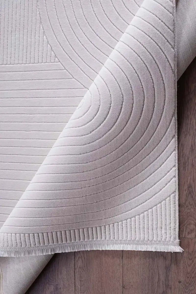 Deco Avior 17447 Dikdörtgen Geometrik Desenli Halı 80x000 - Krem 4