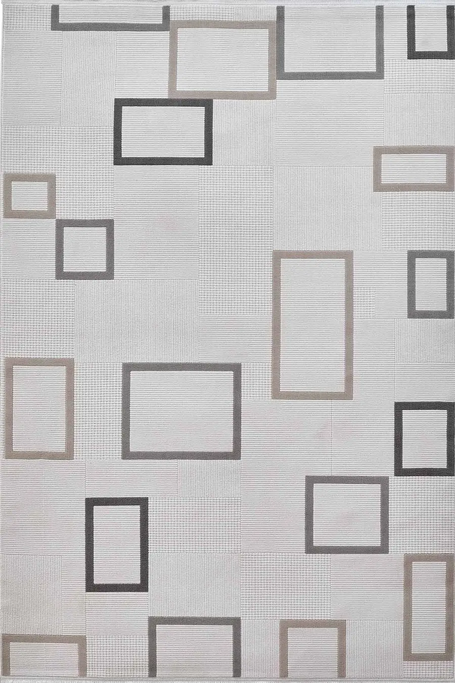Deco Avior 17451 Dikdörtgen Geometrik Desenli Halı 80x000 - Krem 4