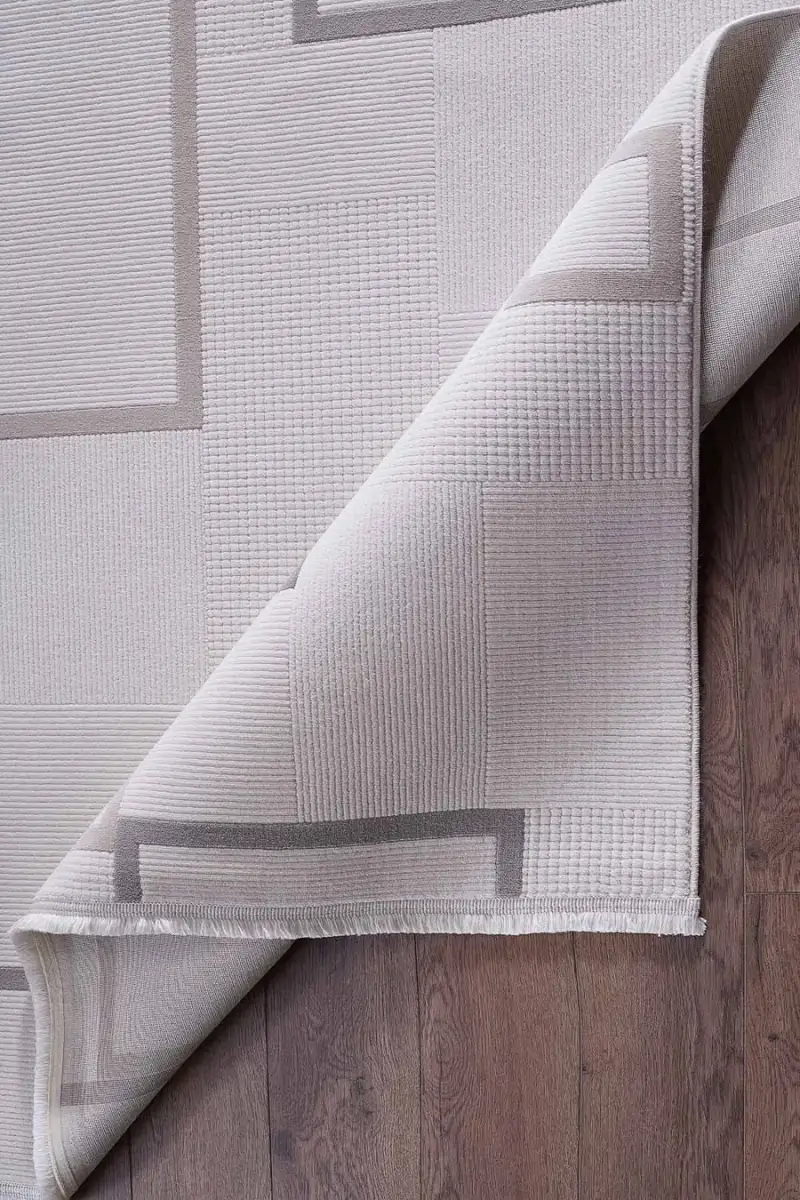 Deco Avior 17451 Dikdörtgen Geometrik Desenli Halı 80x000 - Krem 5