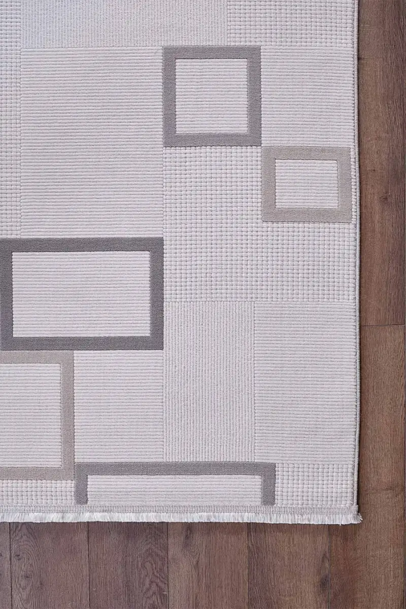 Deco Avior 17451 Dikdörtgen Geometrik Desenli Halı 80x000 - Krem 6