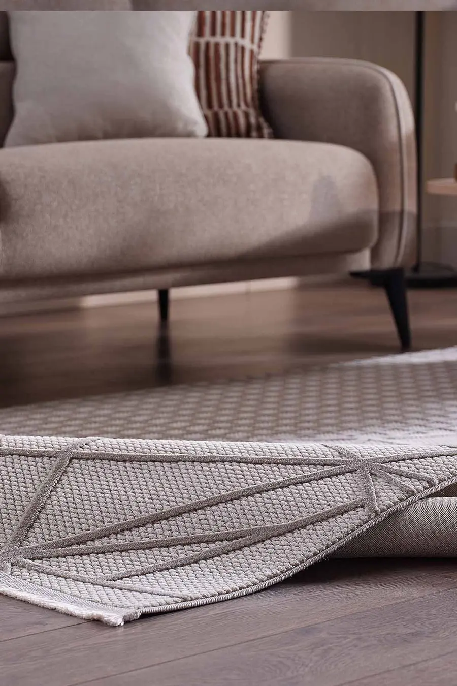 Deco Avior 17452 Dikdörtgen Geometrik Desenli Halı 80x000 - Bej 2