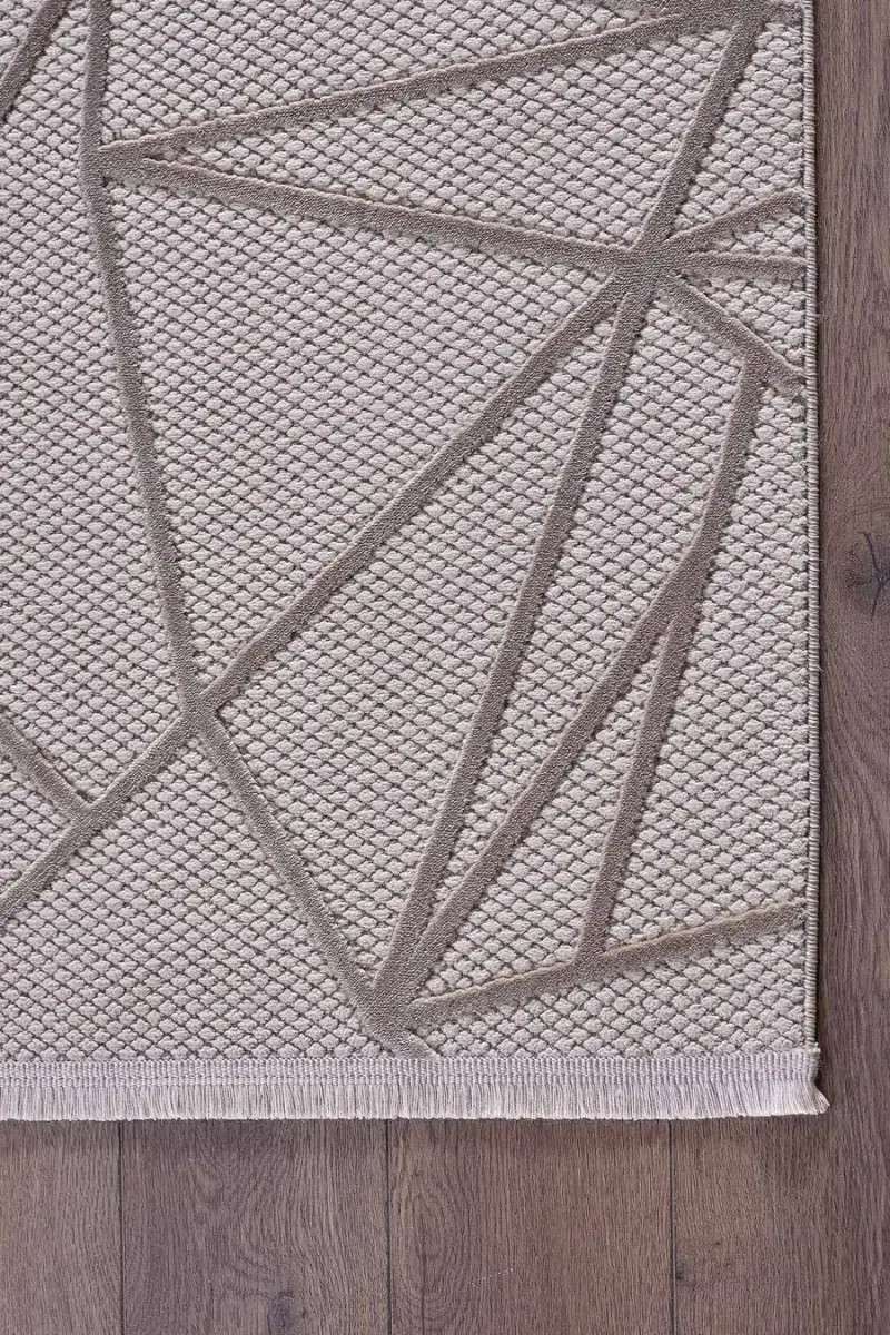 Deco Avior 17452 Dikdörtgen Geometrik Desenli Halı 80x000 - Bej 5