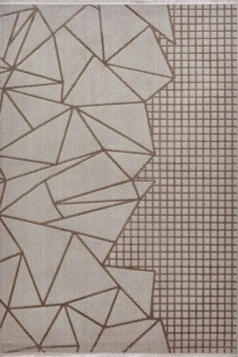 Deco Avior 17452 Dikdörtgen Geometrik Desenli Halı 80x000 - Bej 6