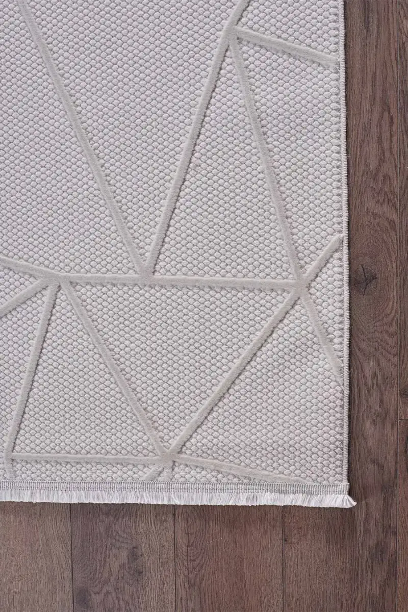 Deco Avior 17452 Dikdörtgen Geometrik Desenli Halı 80x000 - Krem 4