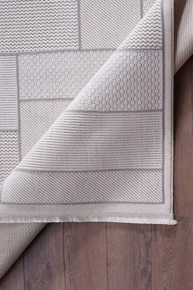 Deco Avior 17612 Dikdörtgen Geometrik Desenli Halı 80x000 - Krem 4