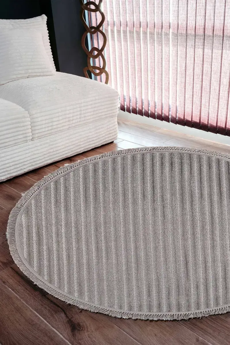 Deco Daisy 16666 Daire Tozumaz Makine Halısı 120x120 - Bej