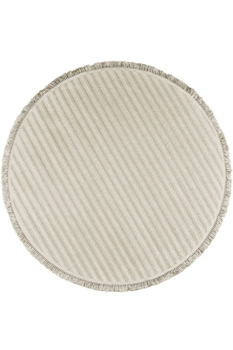 Deco Daisy 16666 Daire Tozumaz Makine Halısı 120x120 - Krem — görsel 1