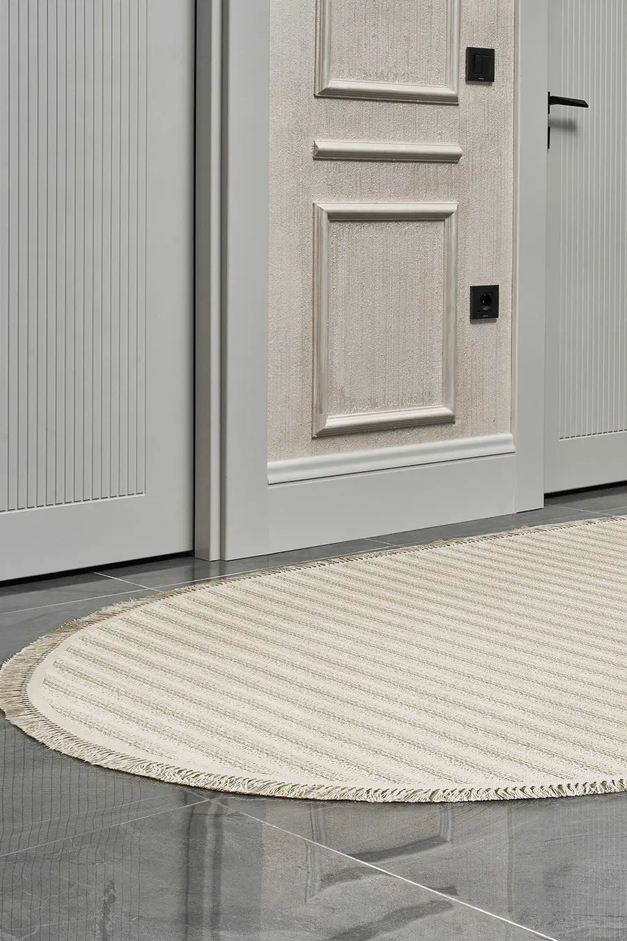 Deco Daisy 16666 Oval Tozumaz Makine Halısı 200X290 - Krem