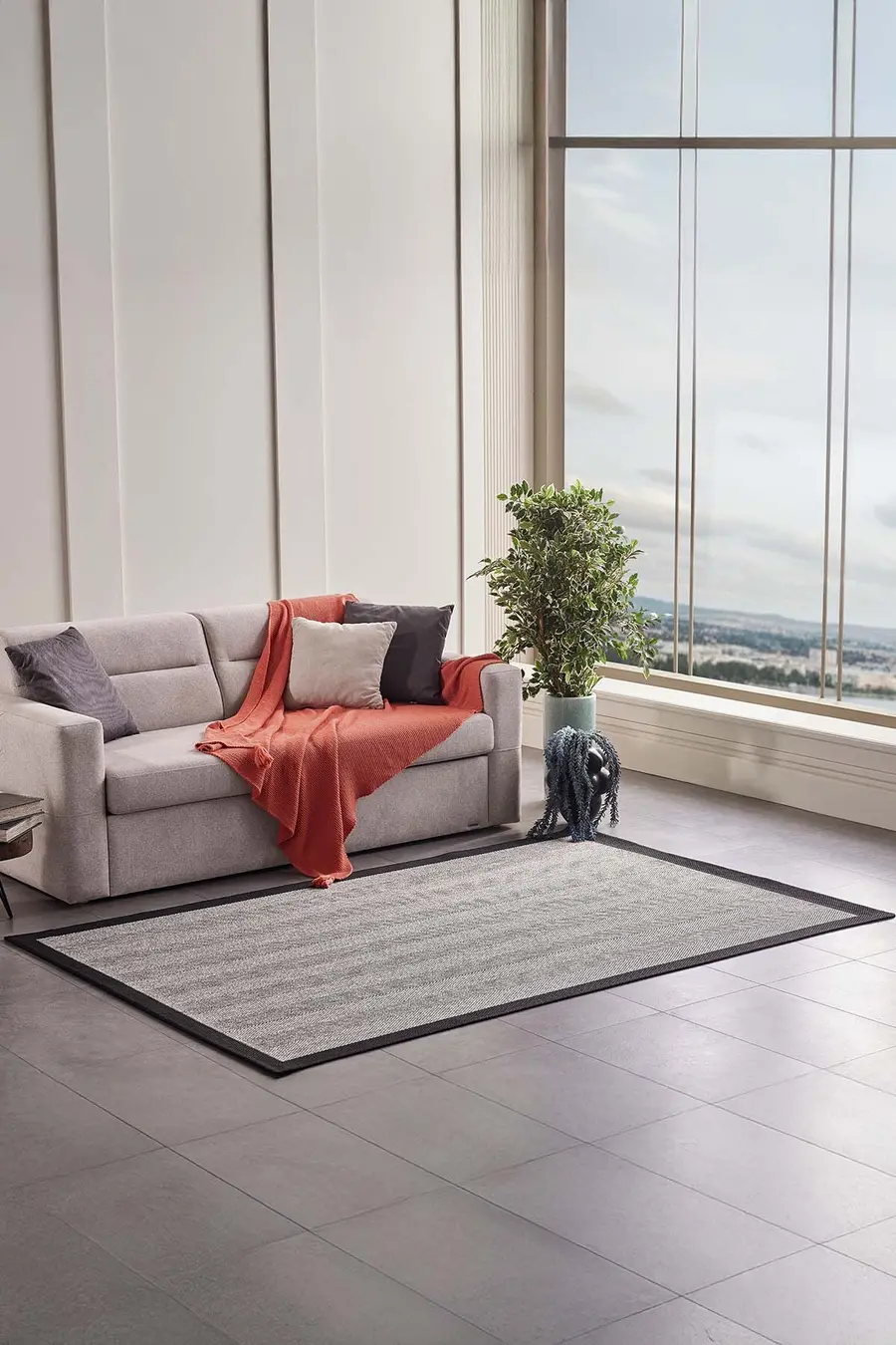 Deco Sisal 80142 Dikdörtgen Yıkanabilir Antitoz Halı 80X150 - Gri — görsel 1