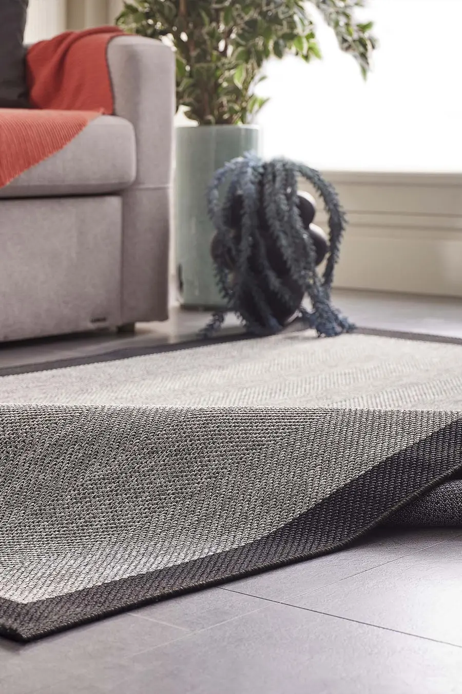 Deco Sisal 80142 Dikdörtgen Yıkanabilir Antitoz Halı 80X150 - Gri 3