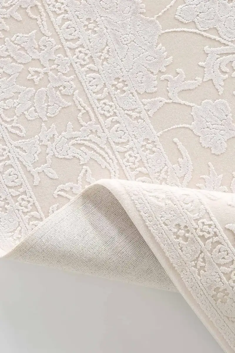 Esiliva 11309 Dikdörtgen Doğal İplik Makine Halısı 160X230 - Krem 4