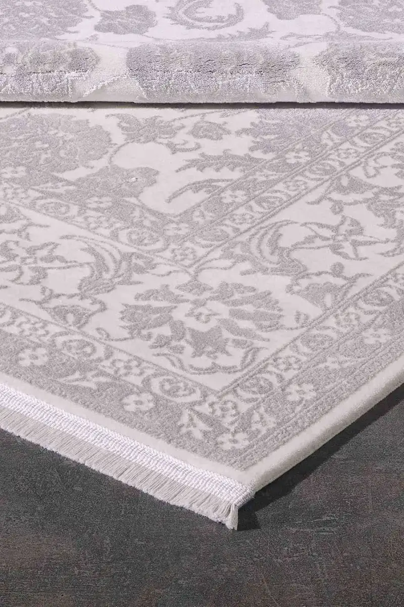 Esiliva 11309 Dikdörtgen Doğal İplik Makine Halısı 240X340 - Gri 4