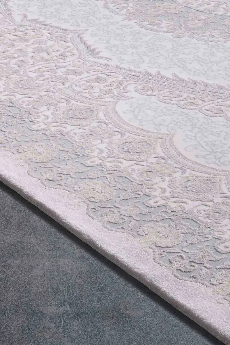 Esiliva 11431 Dikdörtgen Doğal İplik Makine Halısı 160X230 - Krem 3