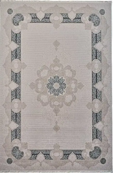 Esiliva 13919 Dikdörtgen Doğal İplik Makine Halısı 240X340 - Mavi