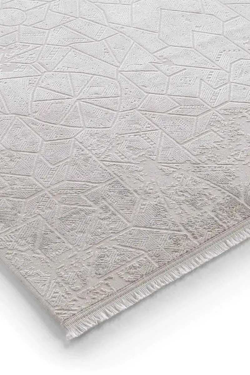 Esiliva 16716 Dikdörtgen Doğal İplik Makine Halısı 160X230 - Gri 3