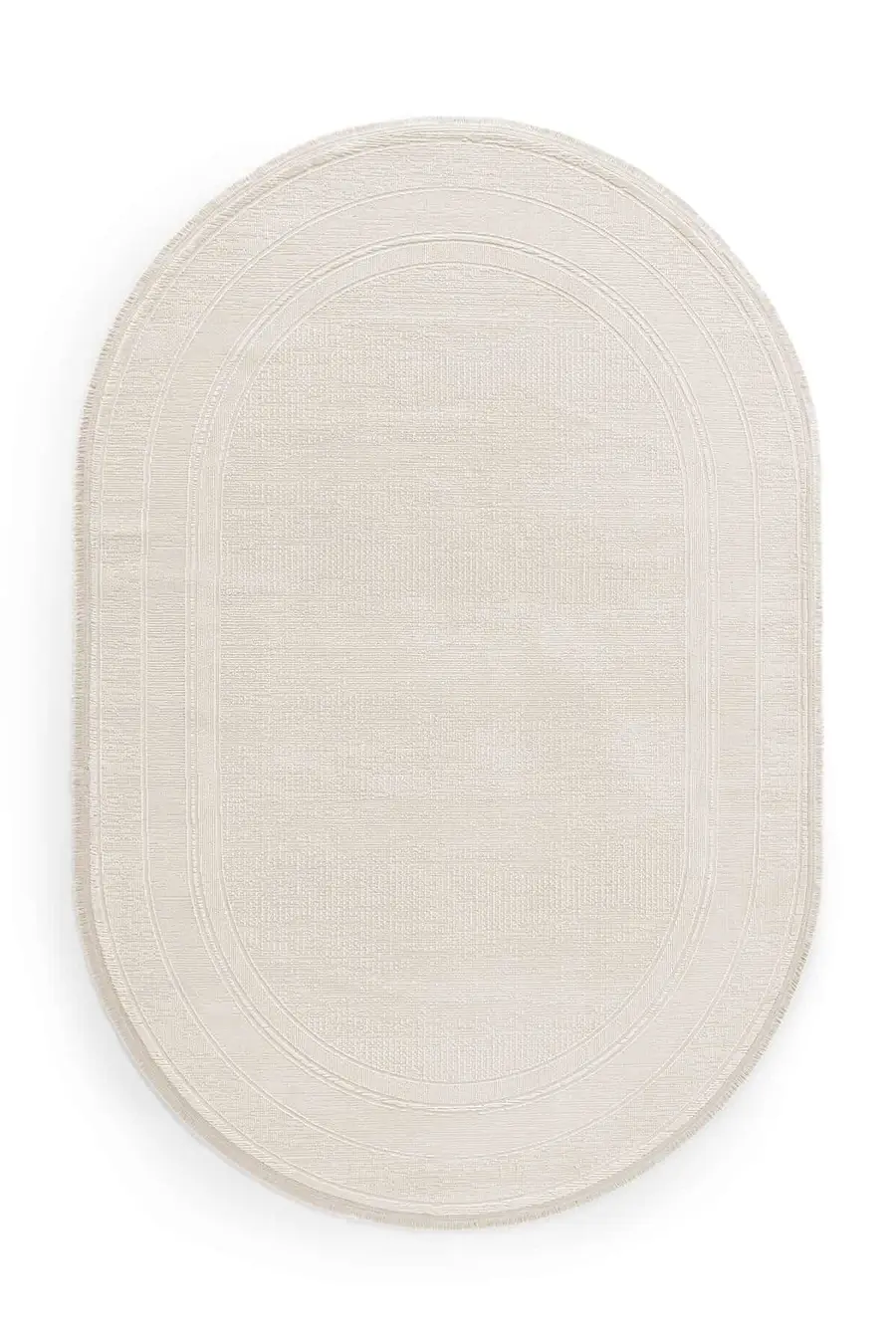 Galina 16649 Oval Akrilik Makine Halısı 160x230 - Krem 2