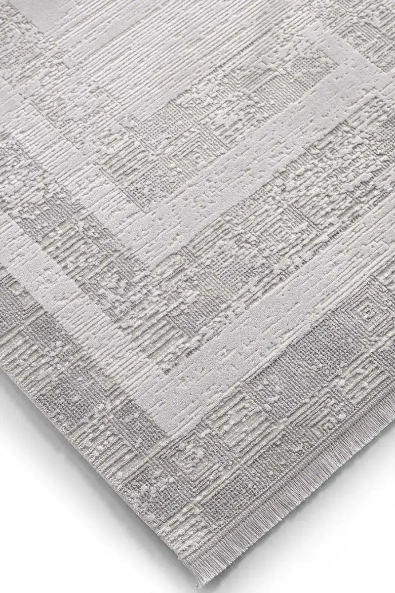 Galina 16650 Dikdörtgen Akrilik Makine Halısı 160X230 - Gri 6