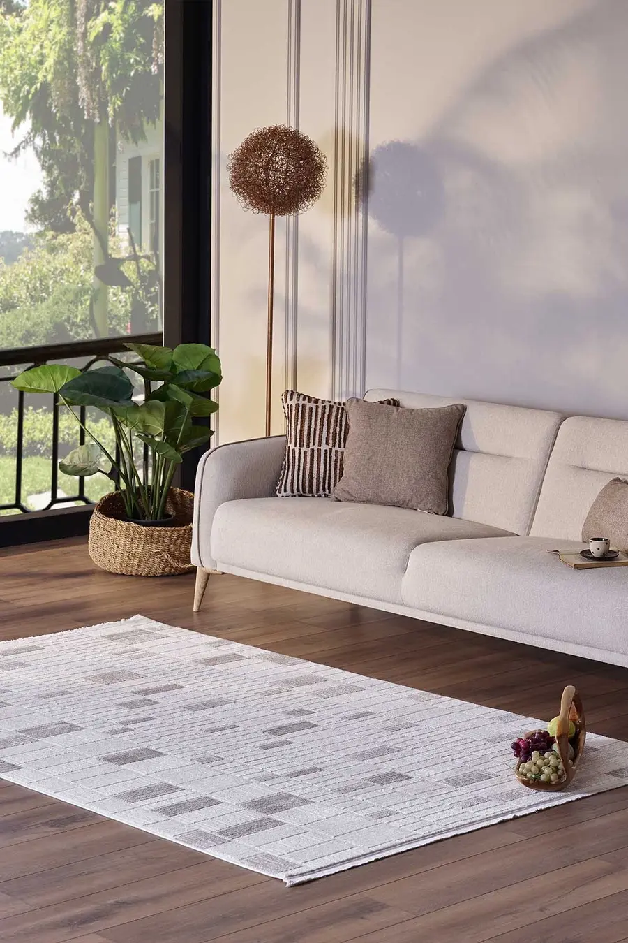 Ledax 17744 Dikdörtgen Polyester Makine Halısı Gri - 160X230 — görsel 1