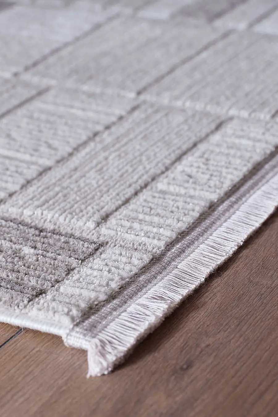 Ledax 17744 Dikdörtgen Polyester Makine Halısı Gri - 160X230 4