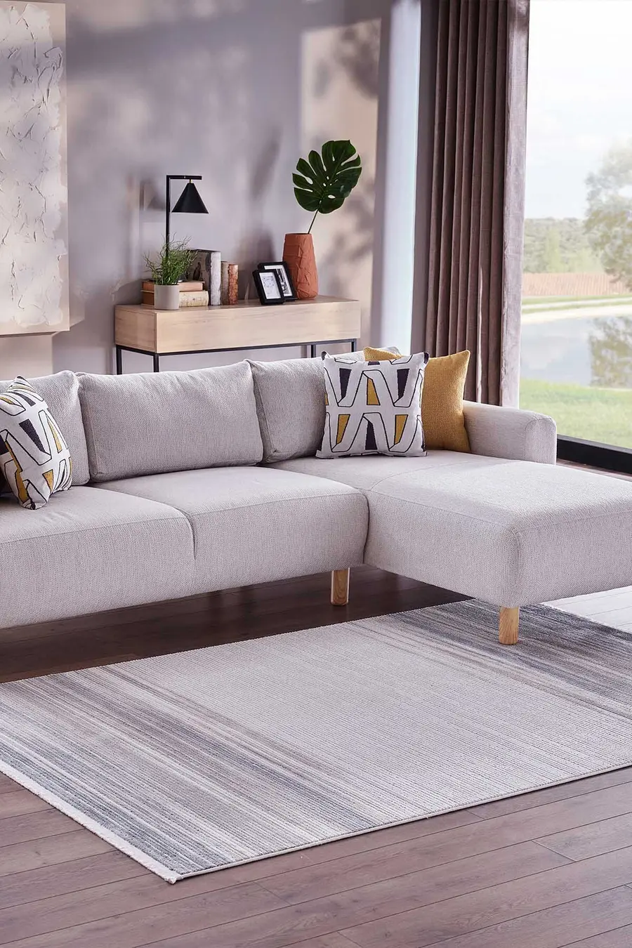 Ledax 17749 Dikdörtgen Polyester Makine Halısı Mavi - 160X230