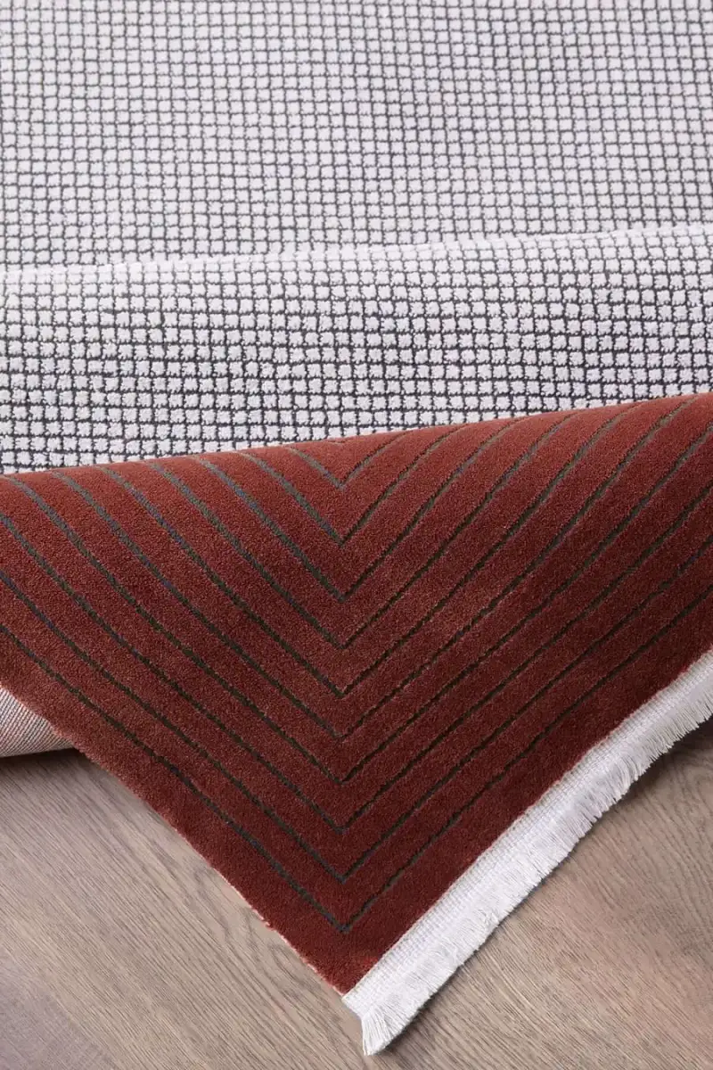 Tierra 12885 Dikdörtgen Tozumaz Makine Halısı 200X290 - Bakır 4
