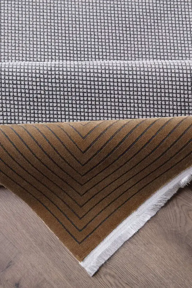 Tierra 12885 Dikdörtgen Tozumaz Makine Halısı 200X290 - Gold 6