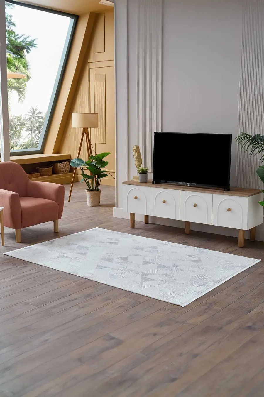 Viera 18823 Dikdörtgen Akrilik Makine Halısı 80x000 - Mavi 3