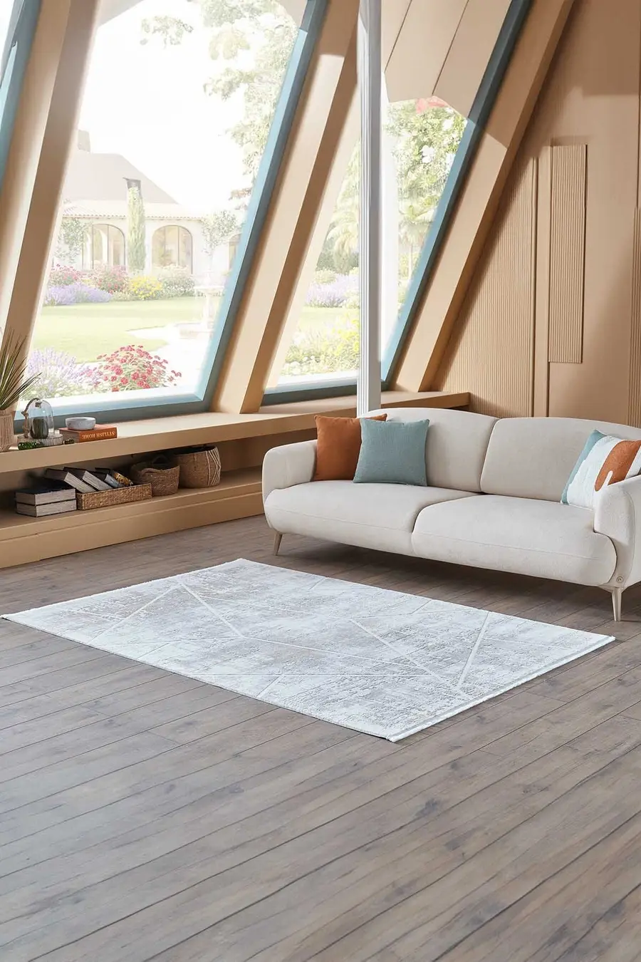 Viera 18827 Dikdörtgen Akrilik Makine Halısı 80x000 - Sarı