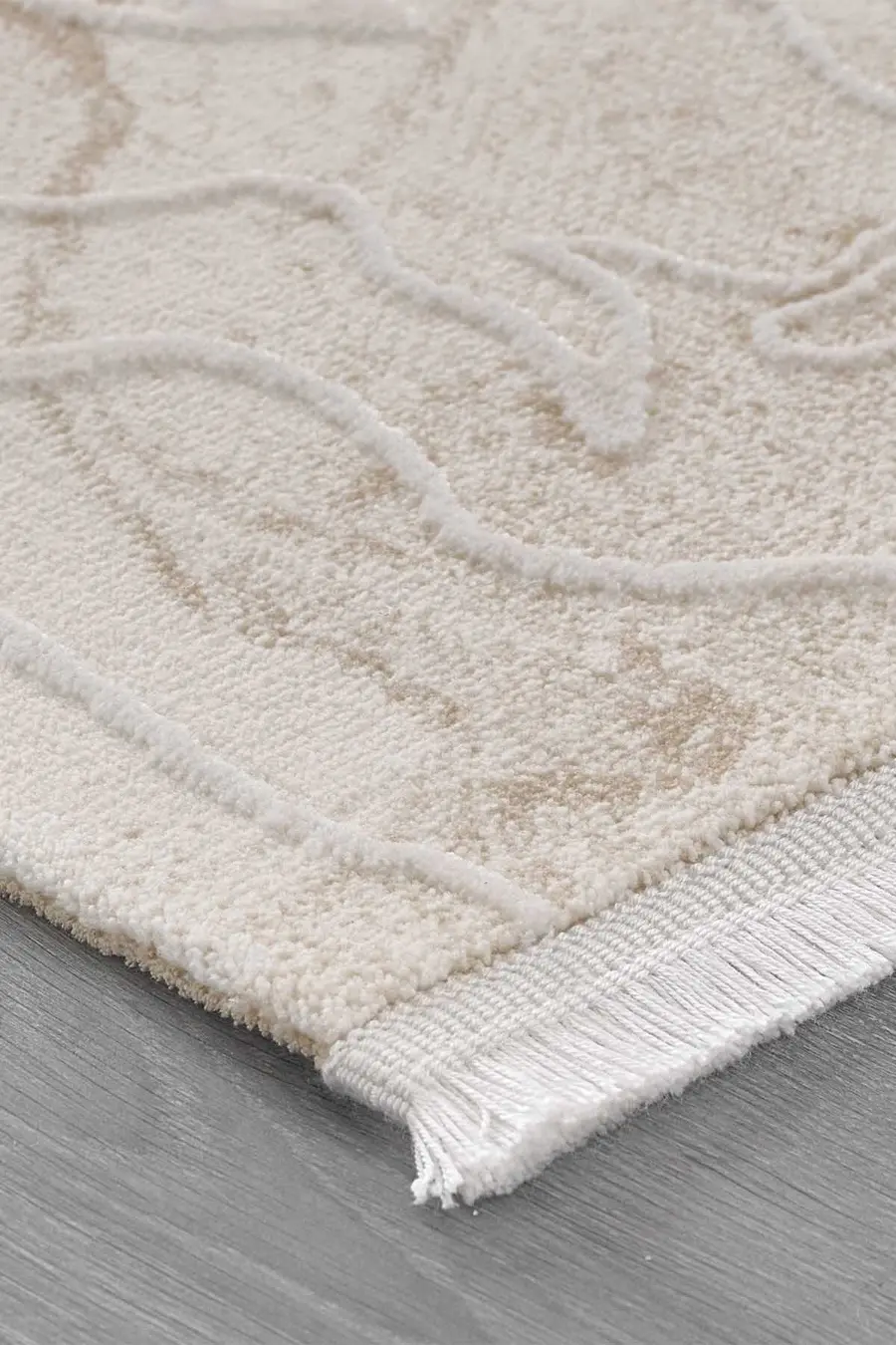 Viera 18832 Dikdörtgen Akrilik Makine Halısı 80x000 - Bej 5