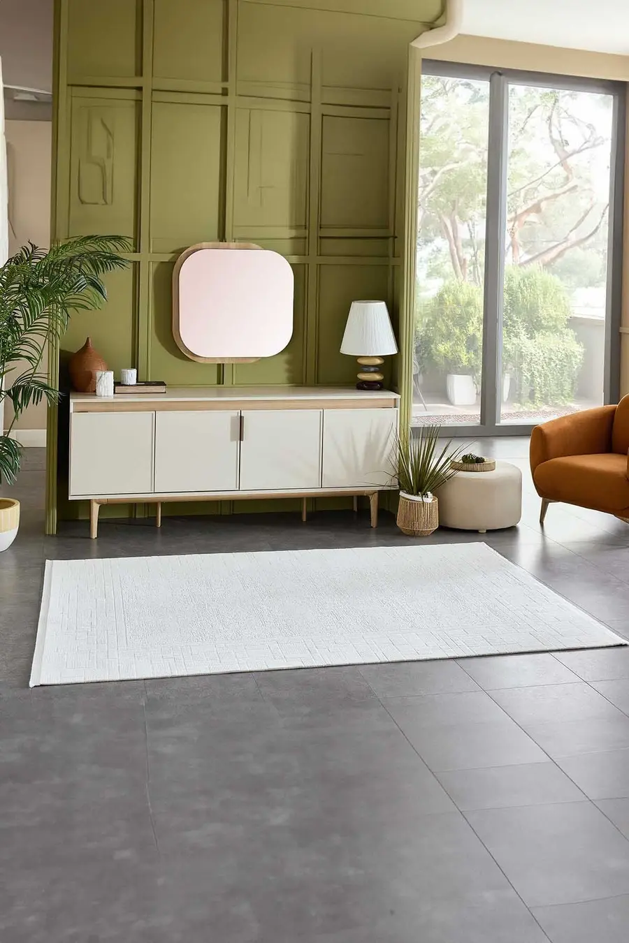 Viera 18837 Dikdörtgen Akrilik Makine Halısı 80x000 - Krem